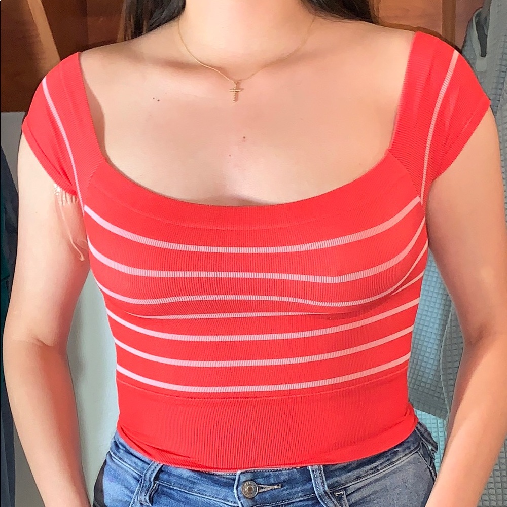 BDG Urban Outfitters Large Red Striped Women's Top